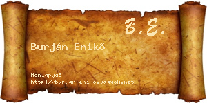 Burján Enikő névjegykártya